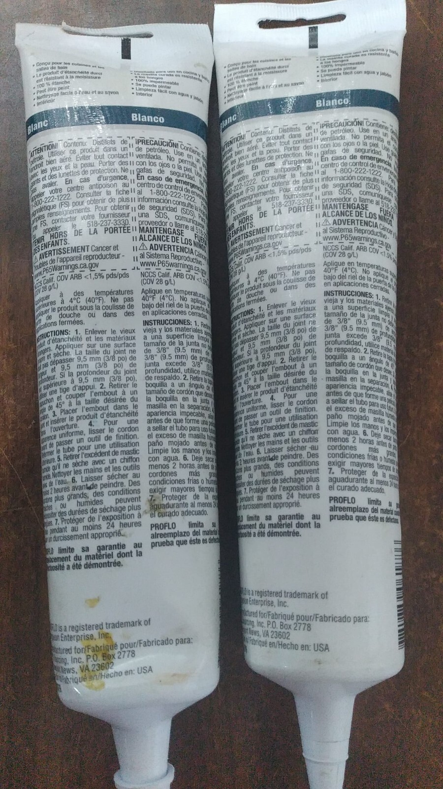 PROFLO PFC301 Tube and Tile Acrylic Latex Caulk 5.5 fl oz White ~ Lot of 2