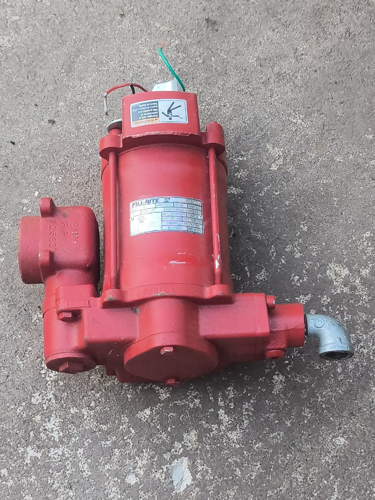 FILL-RITE FR700V 115V AC PUMP 20GPM 50PSI 115V 60HZ 5.5AMPS 1/3HP 1725RPM