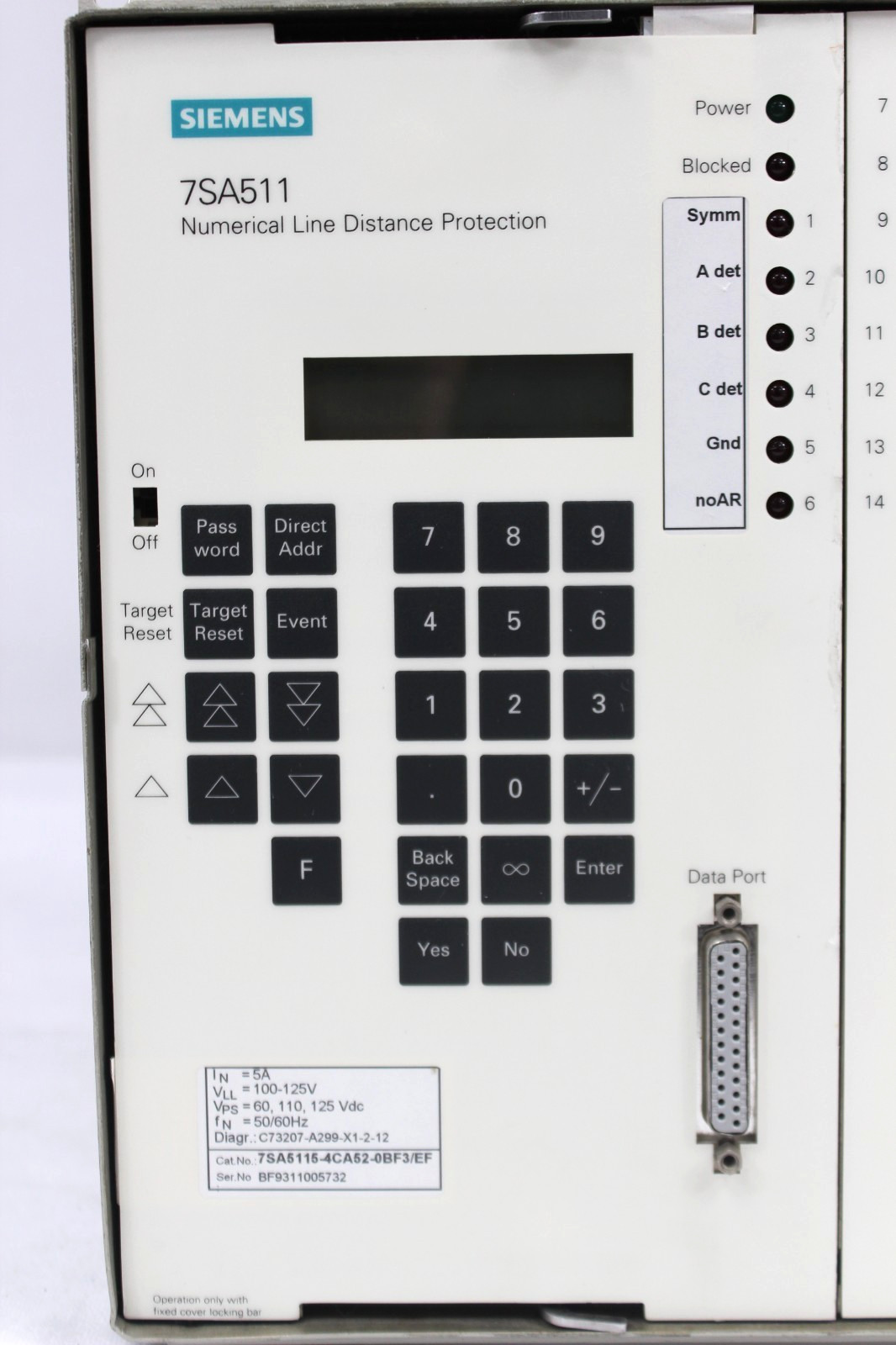 SIEMENS 7SA511 NUMERICAL LINE DISTANCE PROTECTION