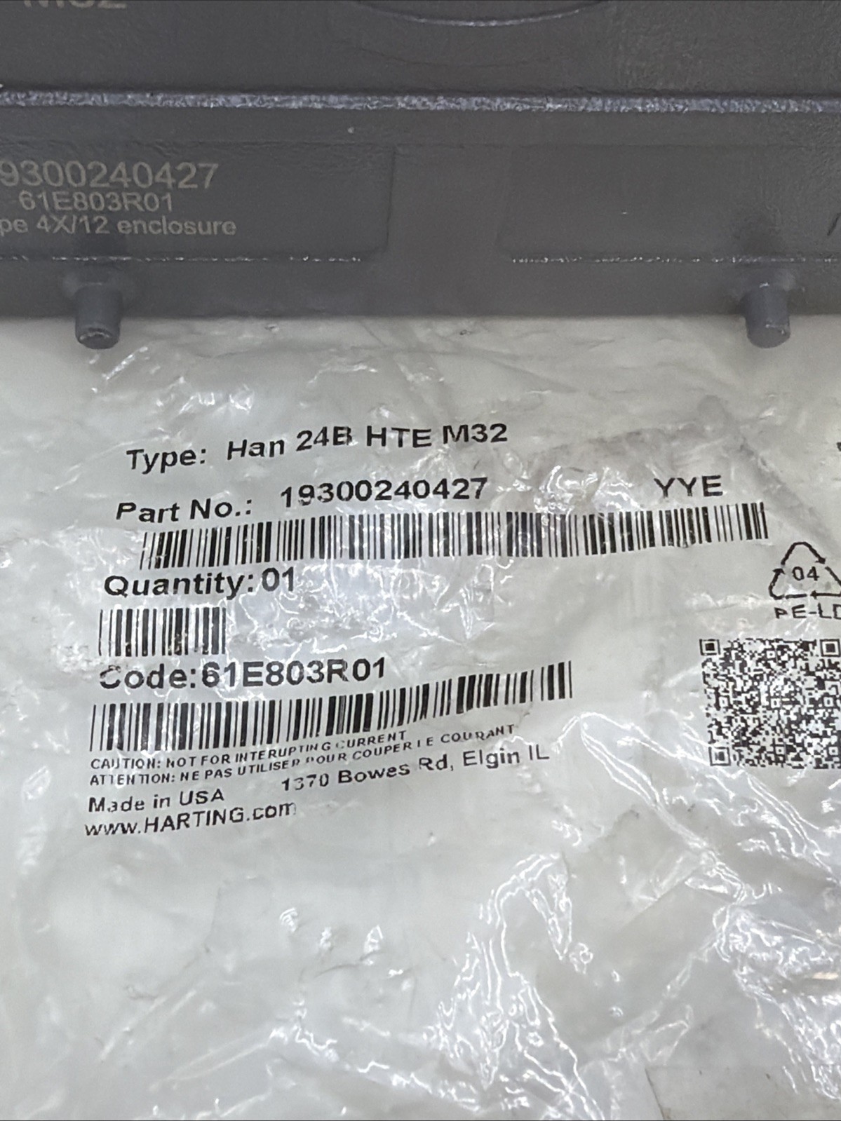 HARTING 19300240427 Power Connector, Heavy Duty, HAN 24B M32