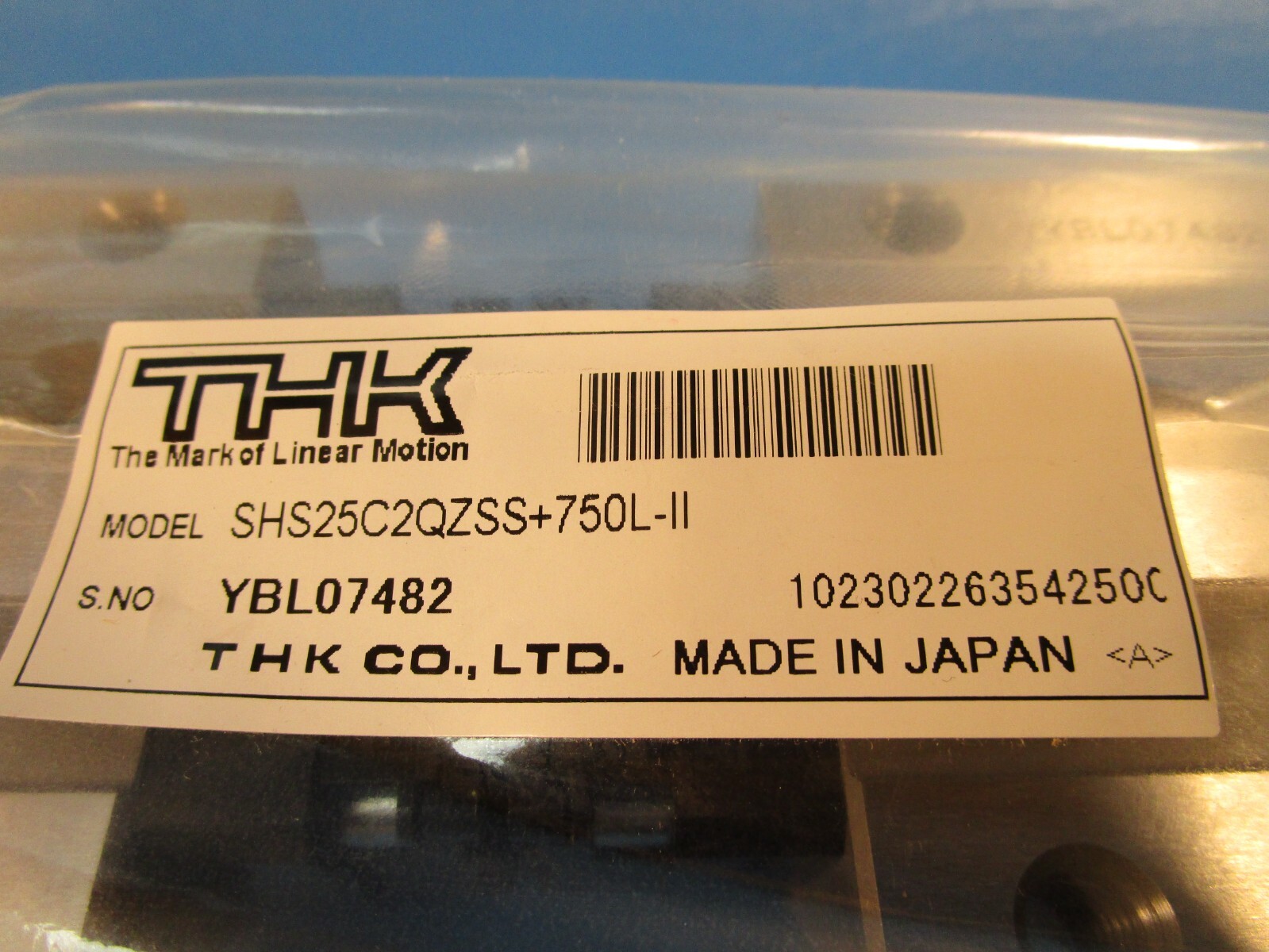 THK SHS25C2QZSS+750L-II two SHS25C Linear Guide Bearing Blocks on a 750MM Rail