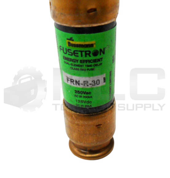 LOT OF 5 NEW BUSSMANN FRN-R-30 ENERGY EFFICIENT FUSE 30A 250VAC 125VDC