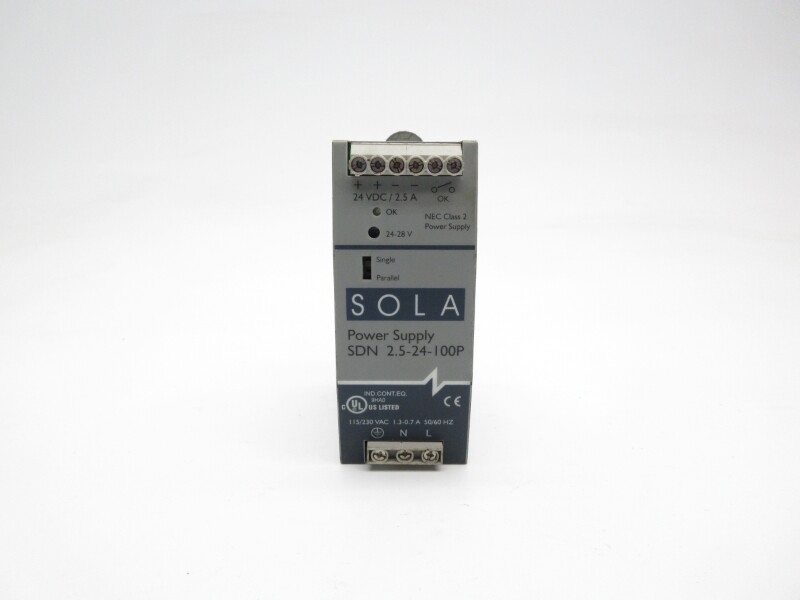 SOLA SDN2.5-24-100P 115/230VAC 1.3-0.7A UNMP