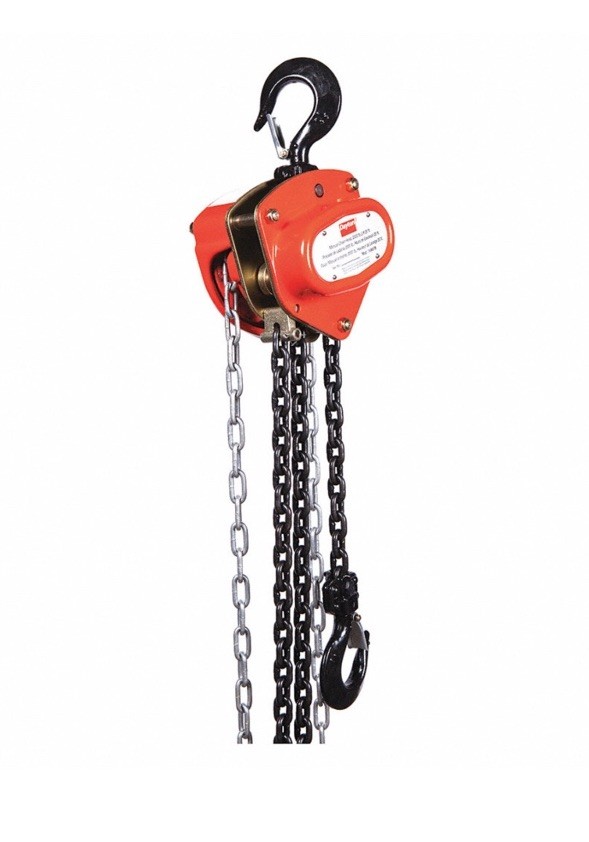 DAYTON 1VW57 Manual Chain Hoist Hook Mounted No Trolley, 2000 lb Cap, 20 Ft Lift