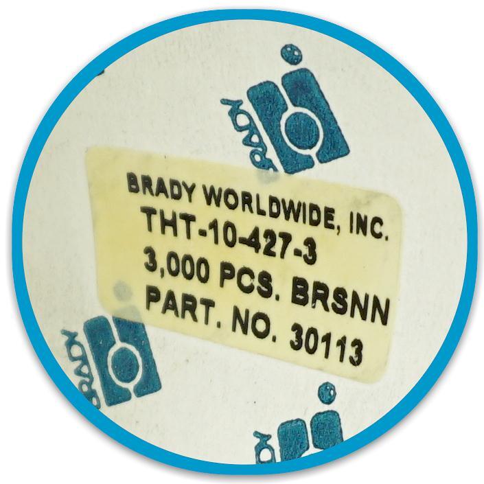 BRADY THT-10-427-3 Labels, Silver White for Wires/Cable *OPEN BOX!*