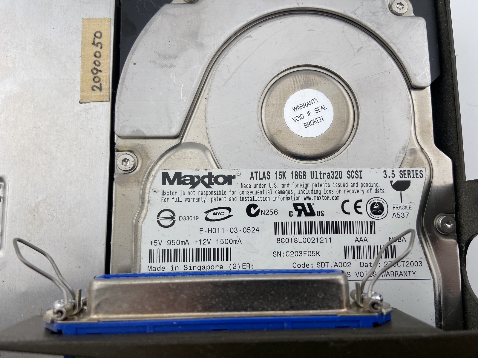 Maxtor Atlas 15K 18GB Ultra320 SCSI PN: E-H011-03-0524