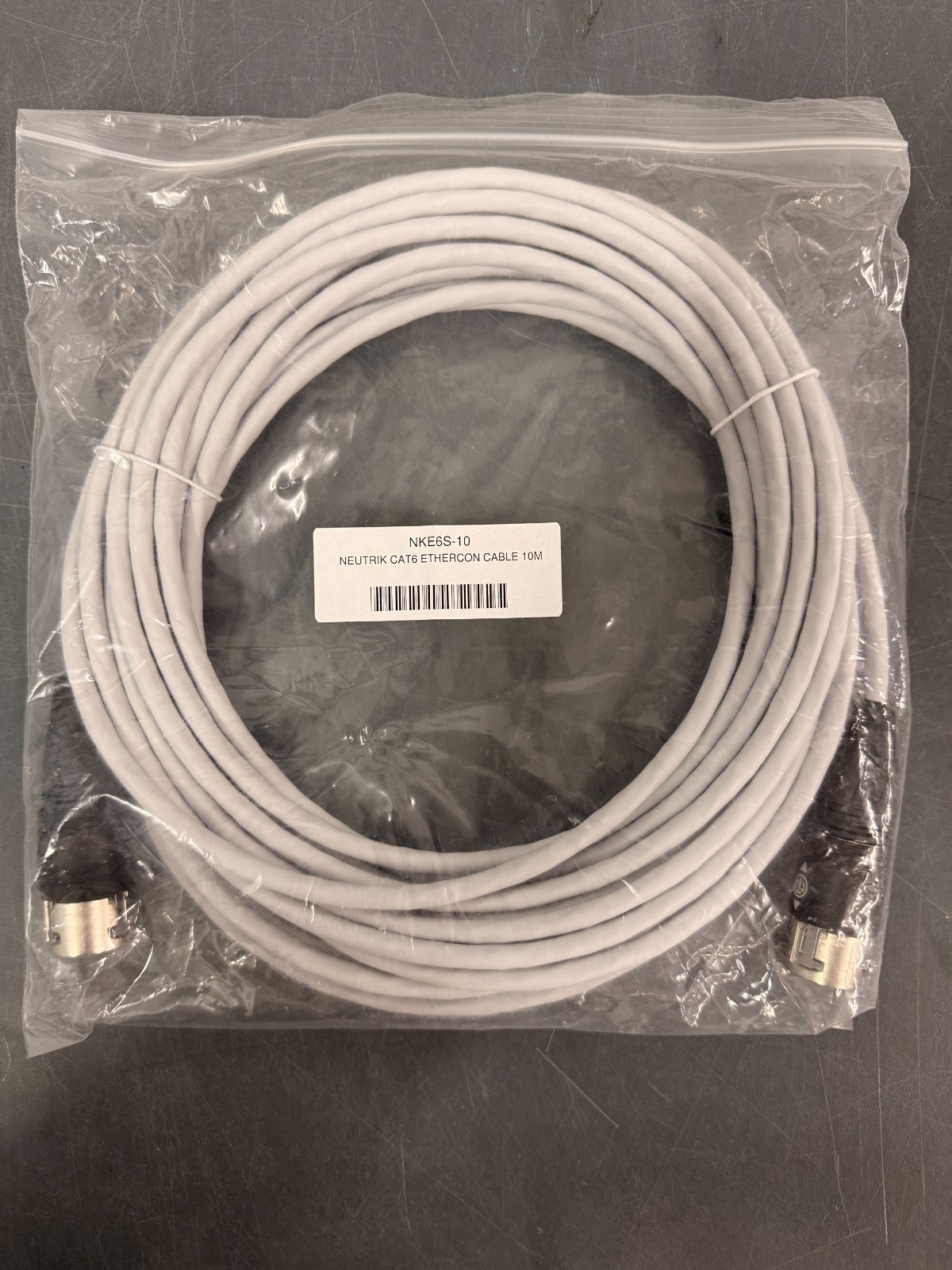 Neutrik 33′ Cat6 26AWG Snagless Unshield (S/FTP) 650MHz Ethercon Cable NKE6S-10
