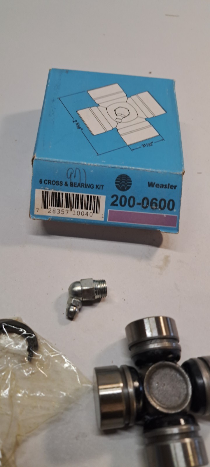 Weasler 6R Universal Joint Cross & Bearing Kit 200-0600 Sealed ~ Gravely 12134