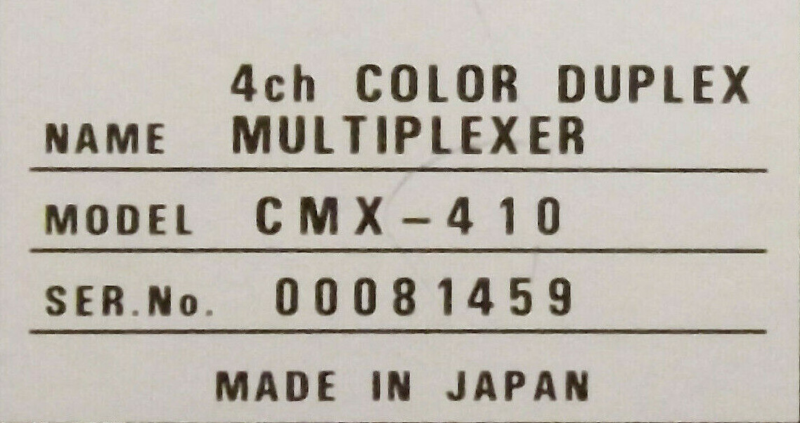 1 USED CHUGAI GANZ CMX-410 4-CH COLOR DUPLEX MULTIPLEXER ***MAKE OFFER***