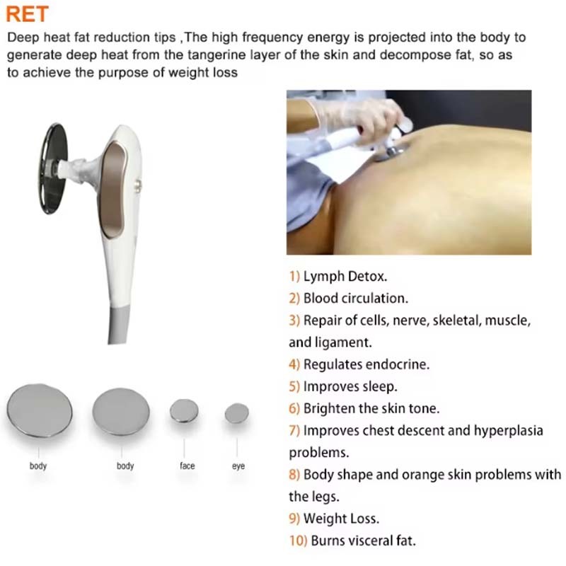 Ret Cet 448khz Tecar Therapy Physiotherapy Body Cellulite Fat Slim Machine
