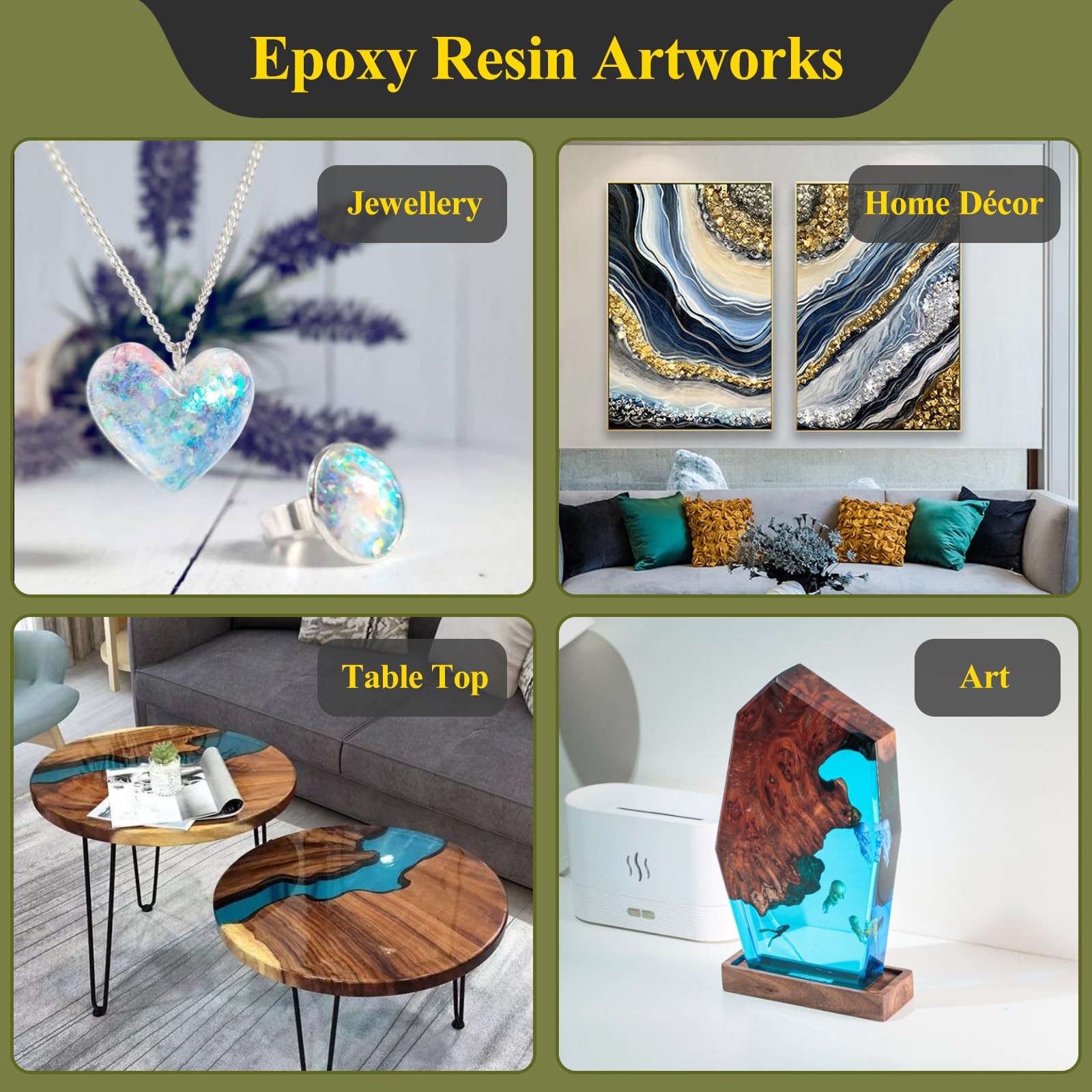 68oz 3× UV Resistant Epoxy Resin Kit – Professional Non-Yellowing Resin for C…