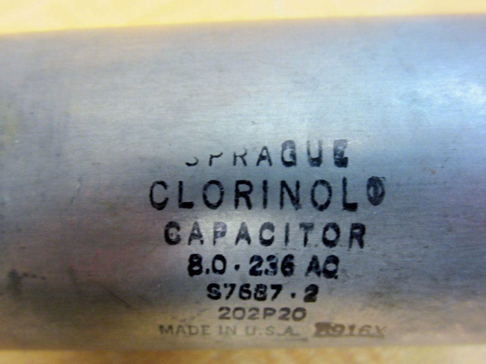 Sprague S7687-2 Clorinol Capacitor 8.0-236 AC