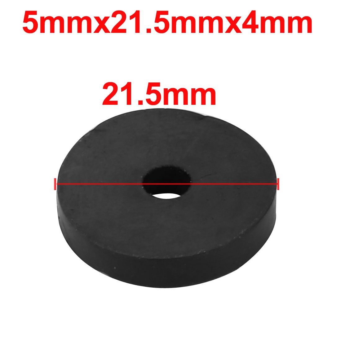 10Pc Black Rubber Round Flat Washer Assortment Size 5×21.5x4mm Flat Washer