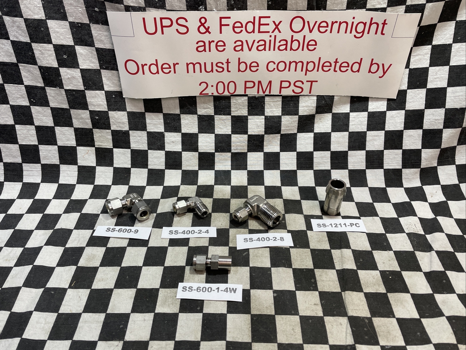 SWAGELOK SS-1211-PC SS-400-2-4 SS-400-2-8 SS-600-9 SS-600-1-4W, LOT OF 5 #A27