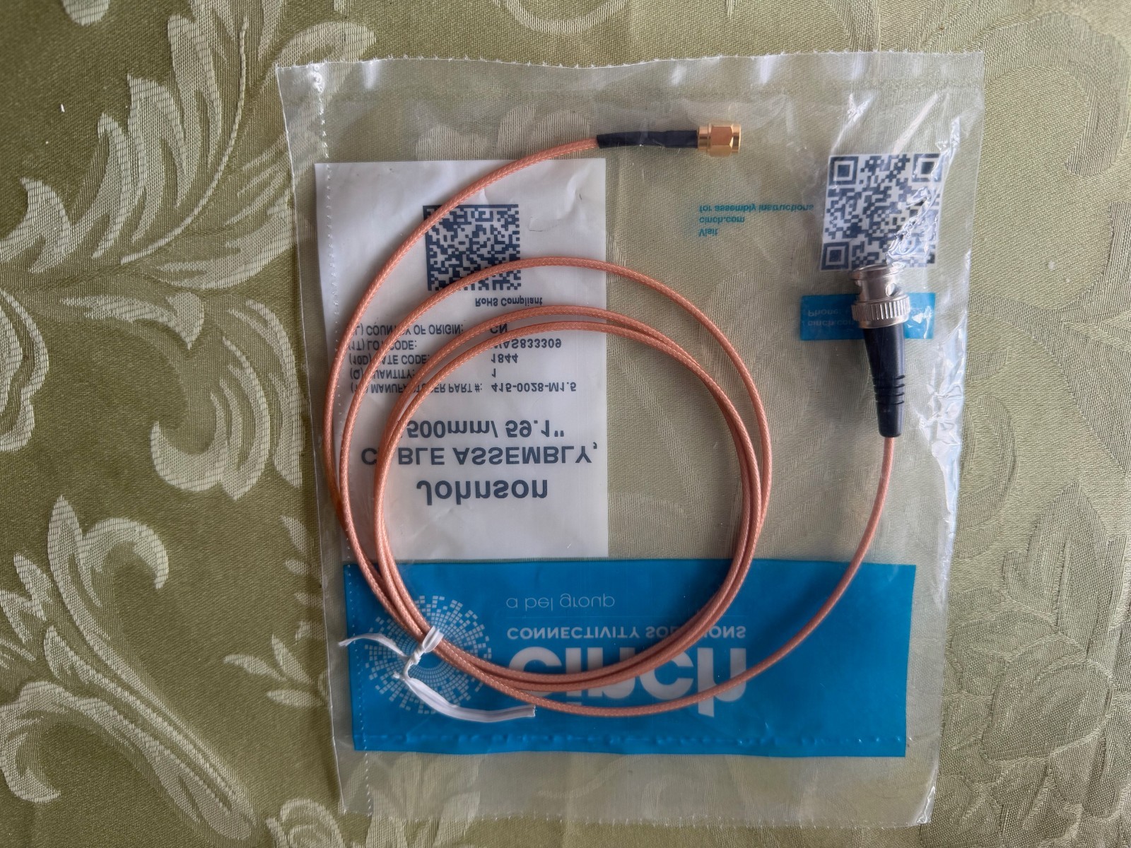 Johnson 415-0028-M1.5 Cable Assembly STR SMA-BNC RG316