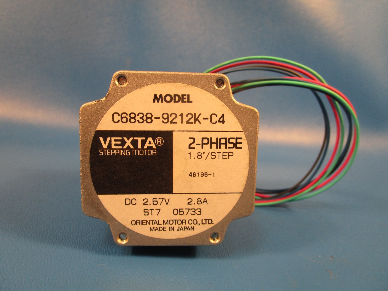 ORIENTAL MOTOR C6838-9212K-C4, VEXTA 2 PHASE STEPPING MOTOR, DC 2.57V, 2.8A