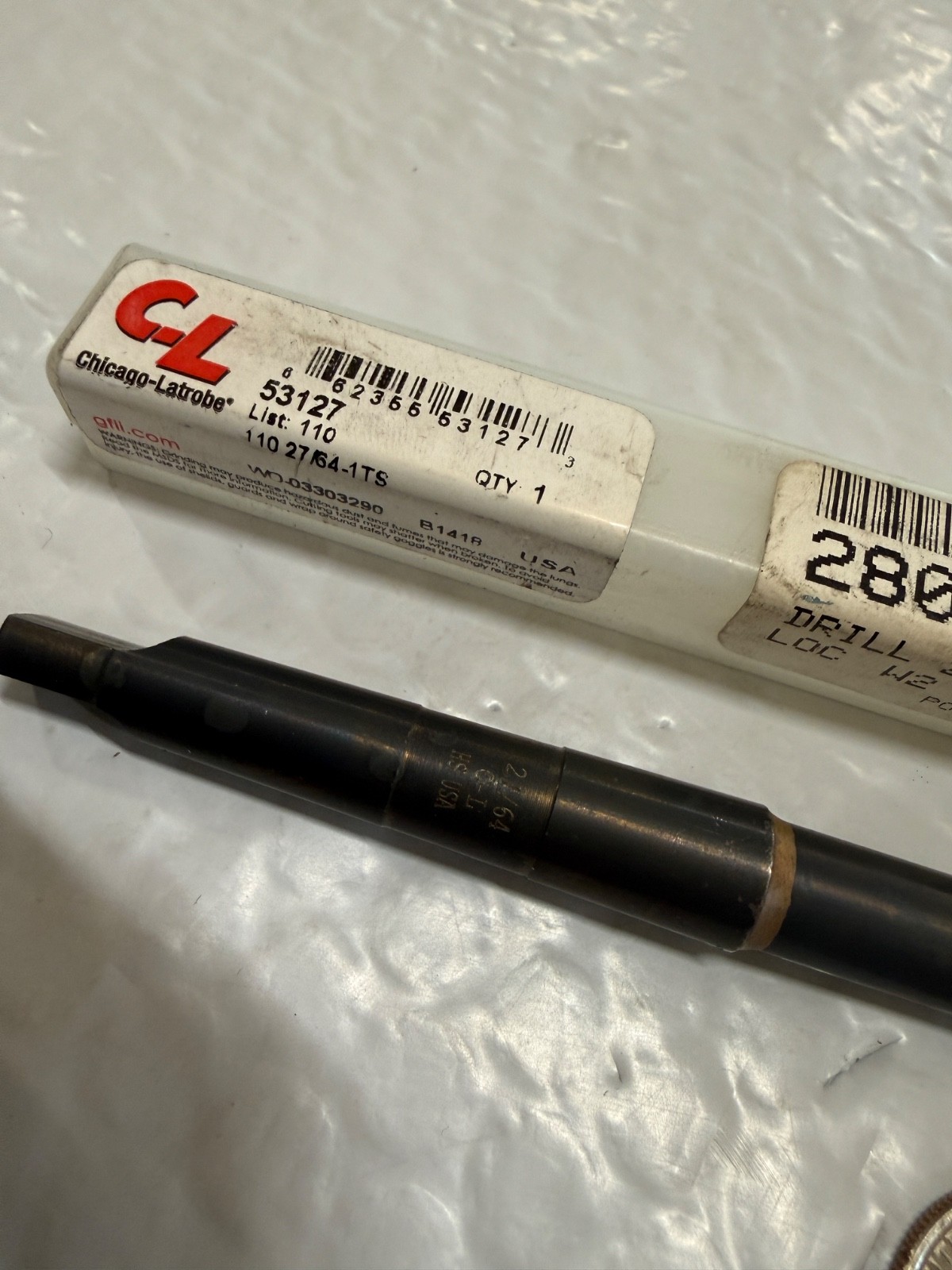 CHICAGO-LATROBE 53127 Taper Shank Drill,27/64,#1MT,Black (NEW)