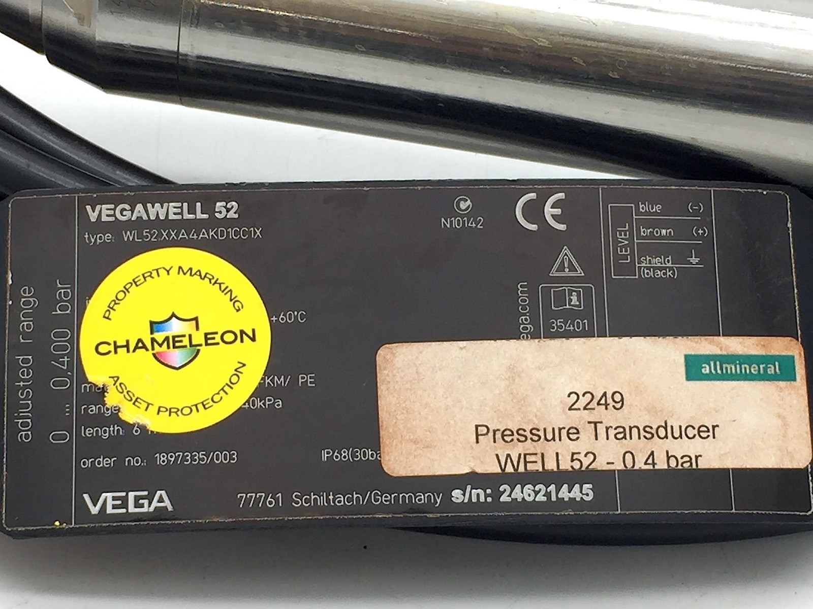 Vegawell Vega 52 Transmitter 4-20mA Pt100 6m Cable WL52 XXA4AKD1CC1X No Clamp