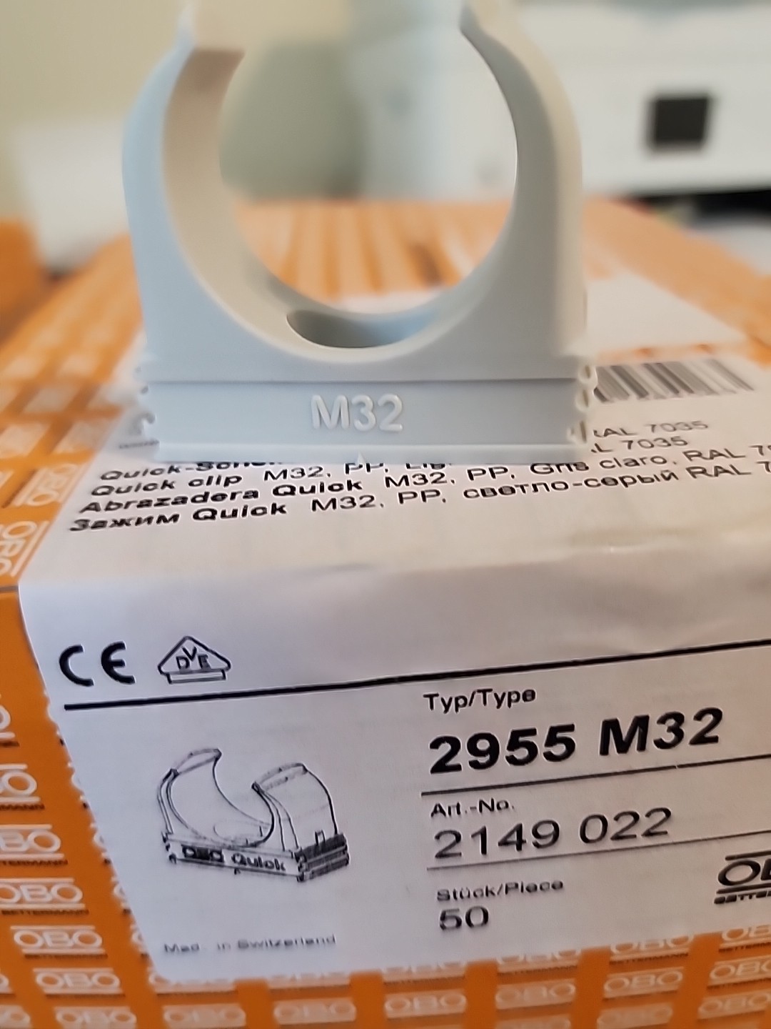 OBO BETTERMAN TUBE CLAMP 2955 M32 Box Of 50