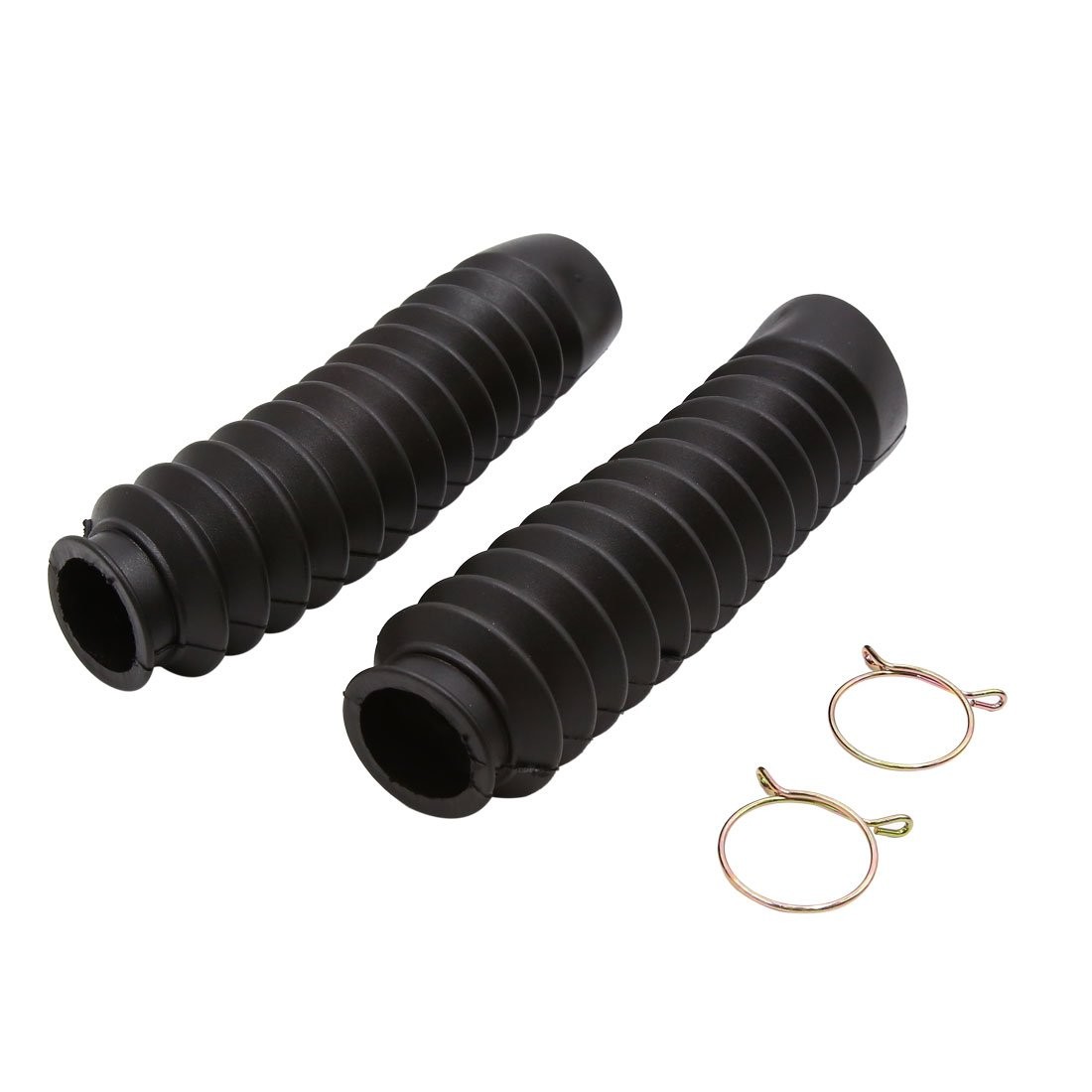 uxcell 2pcs Black Motorcycle Front Fork Dust Cover Shock Absorber Boot for Honda
