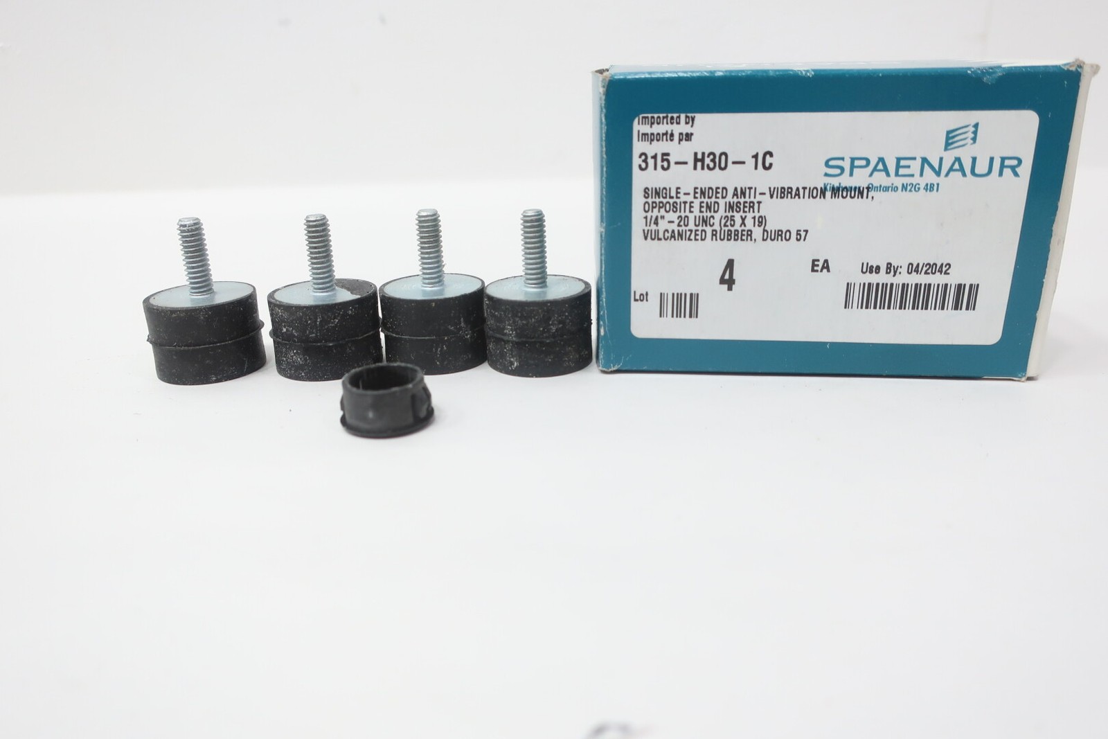 Box Of 4 Spaenaur 315-H30-1C Anti-vibration Opposite End Insert 1/4in-20 Unc