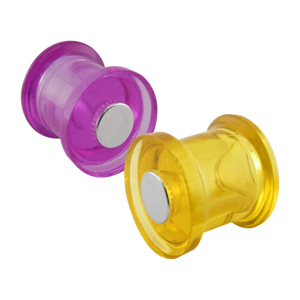 MASTER MAGNETICS 7509 Magnetic Push Pins,Purple,Yellow,PK10 23PA68