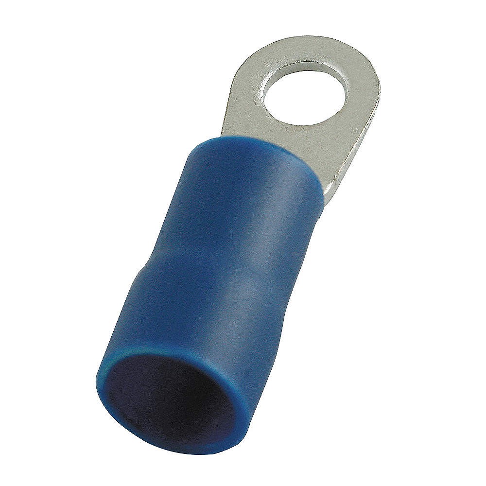 POWER FIRST 4FRD1 Ring Terminal,Blue,6 AWG,6 AWG,PK20 4FRD1