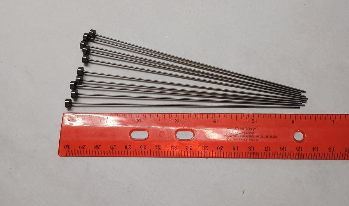 Lot of 10 pcs Straight Ejector Pins 3/64 x 6″ Steel Round Tip Punch Head 1/4″