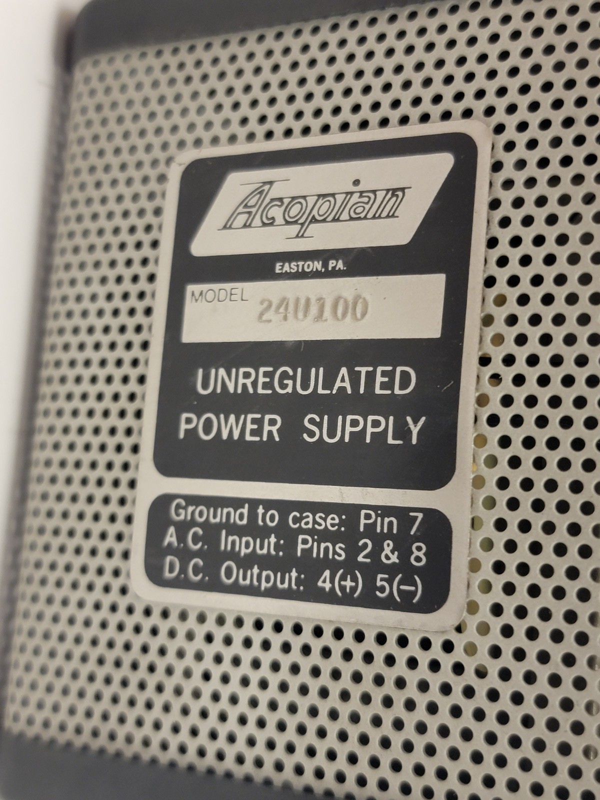 Acopian 24U100 Unregulated Power Supply