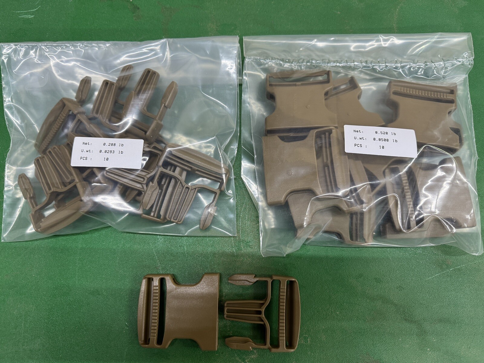 Lot of (10) 2” ITW Acetal Duel Sliding Side Release Buckle – Coyote Brown