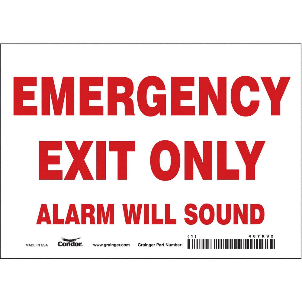 CONDOR 467R92 Safety Sign,5 in x 7 in,Vinyl 467R92