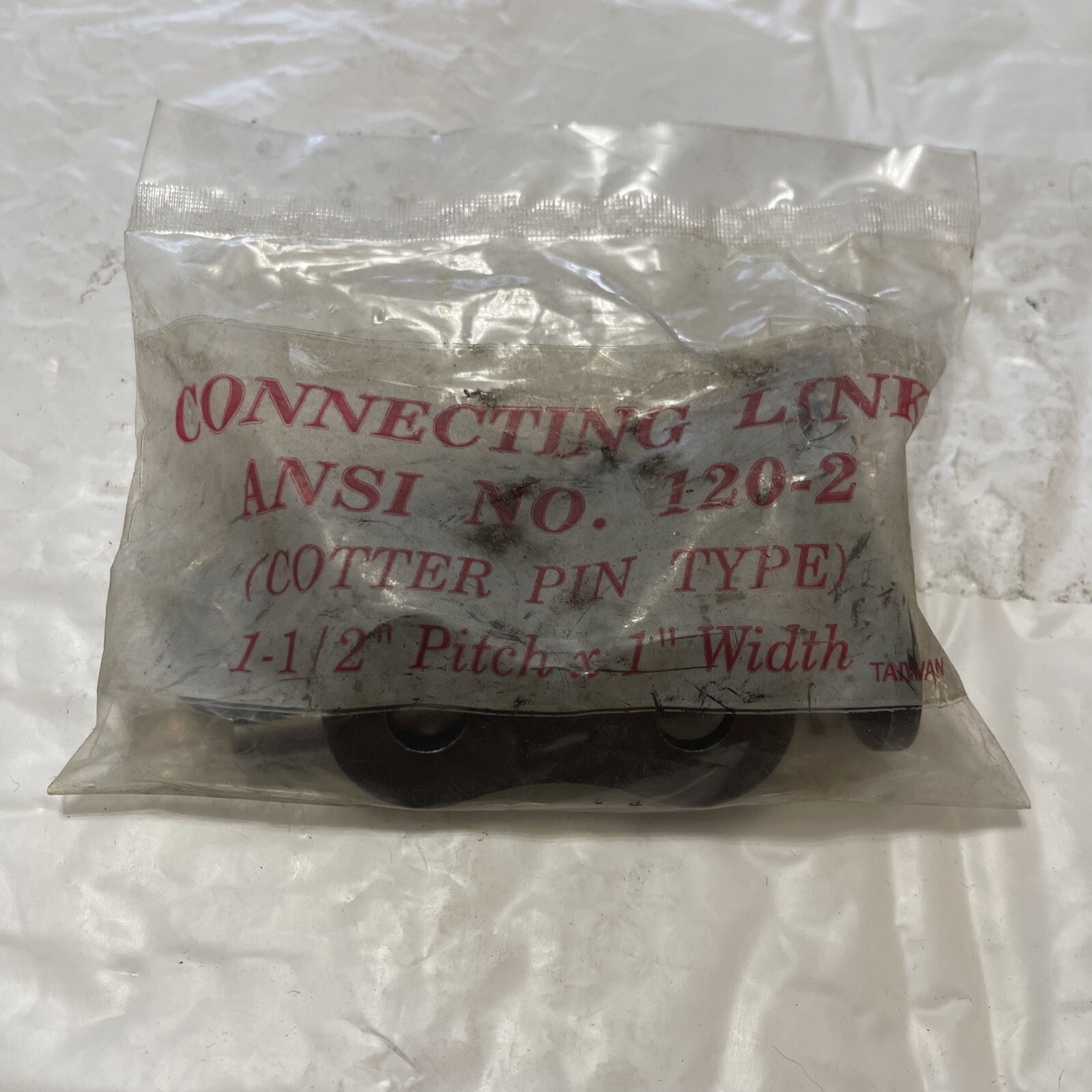 ANSI 120-2 COTTER PIN TYPE CONNECTING LINK 1 1/2” PITCH 1” WIDTH