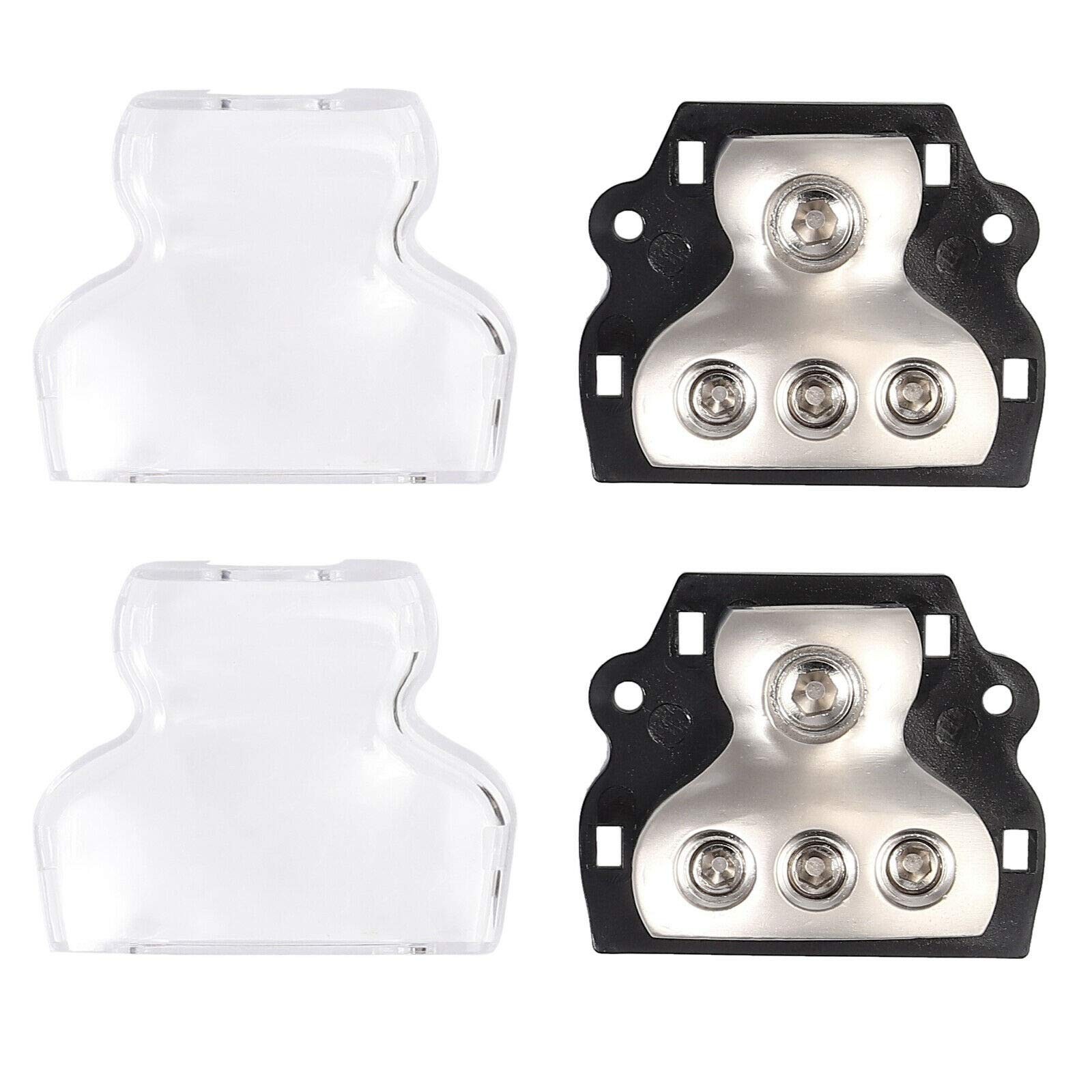 3 Way Power Distribution Block, 1x 0 Gauge in / 3X 4 Gauge Out Amp Power Dist…
