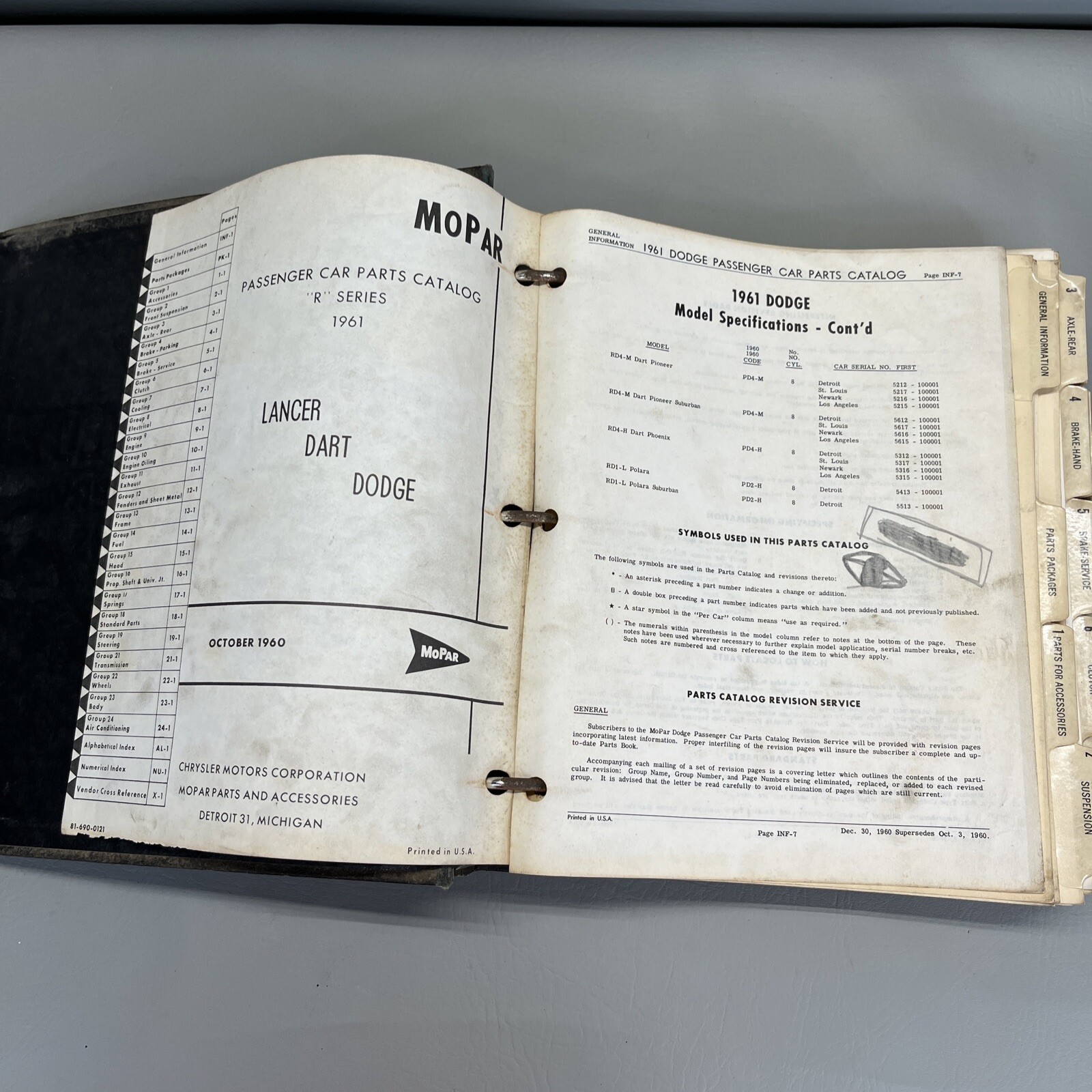 DuPont Duco Dulux Motor Car Service Bulletins Binder Mopar 1961 Dodge Parts Vtg
