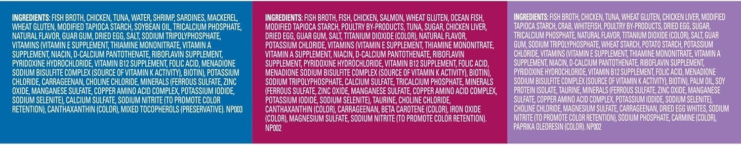 3 PACK Meow Mix Seafood Selections Variety Pack, Wet Cat Food, 2.75oz (24 Pack)
