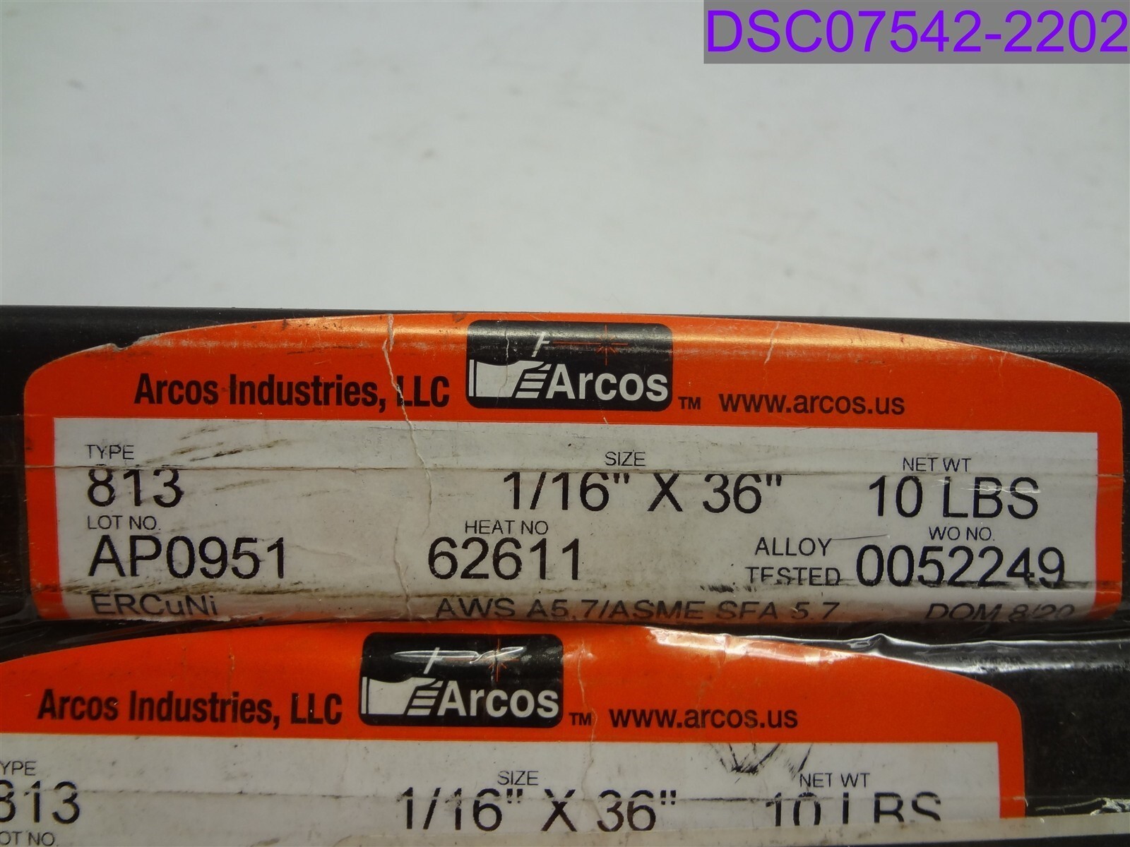 Qty= 20 lb (2 x 10lb): Arcos ERCuNi Copper Nickel Alloy Welding Rods 1/16″ x 36″