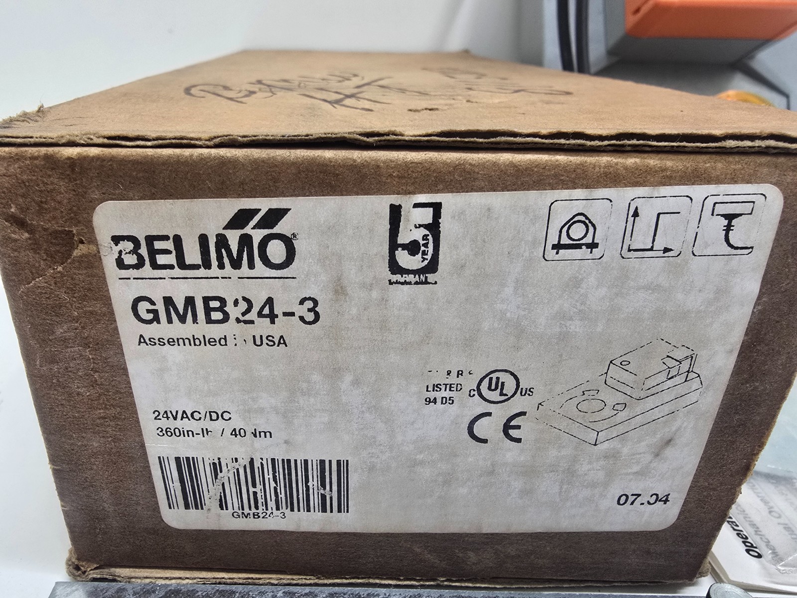 NEW IN BOX! BELIMO 24VAC/DC DAMPER VALVE ACTUATOR GMB24-3