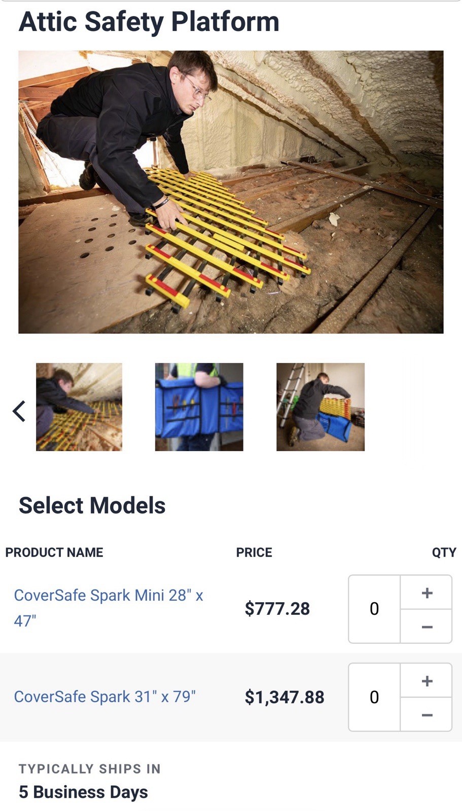 Oxford Safety Components CoverSafe Spark 31″ x 79″ Attic Safety Platform