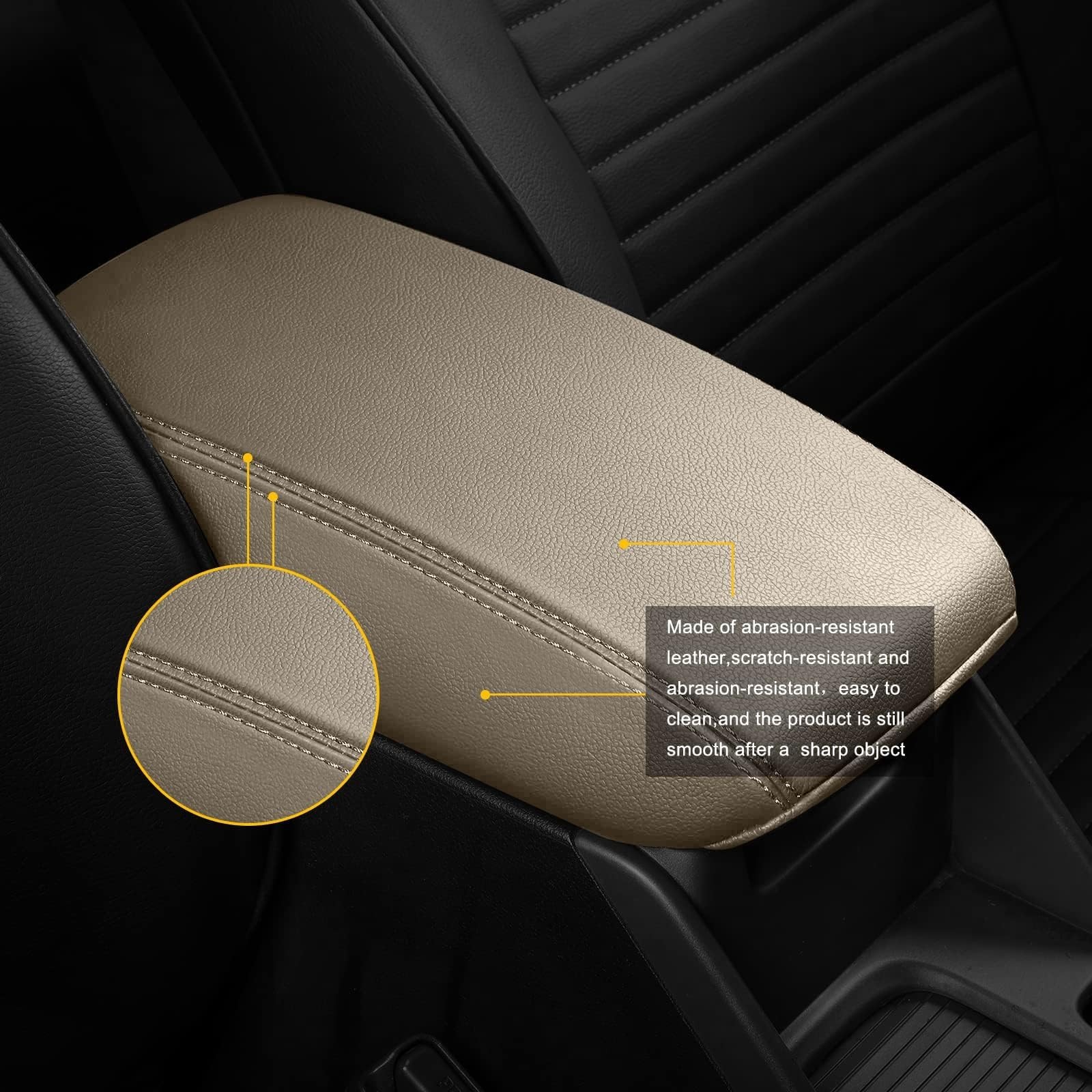 Center Console Armrest Cover for Hyundai Tucson 2016-2021 Durable Beige Color