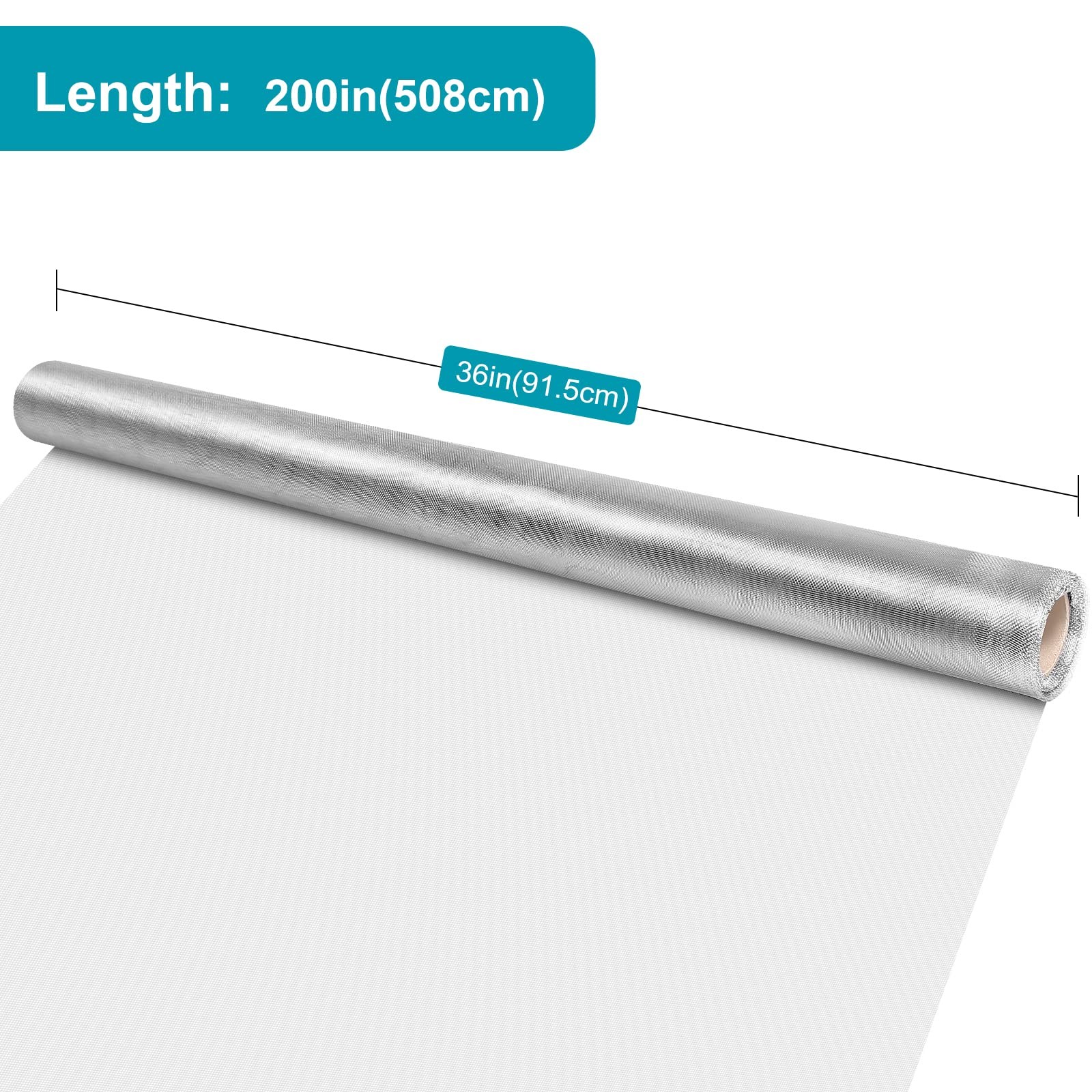 304 Stainless Steel Mesh Window Screen Roll 36″ x 200″ x 200″, Silver