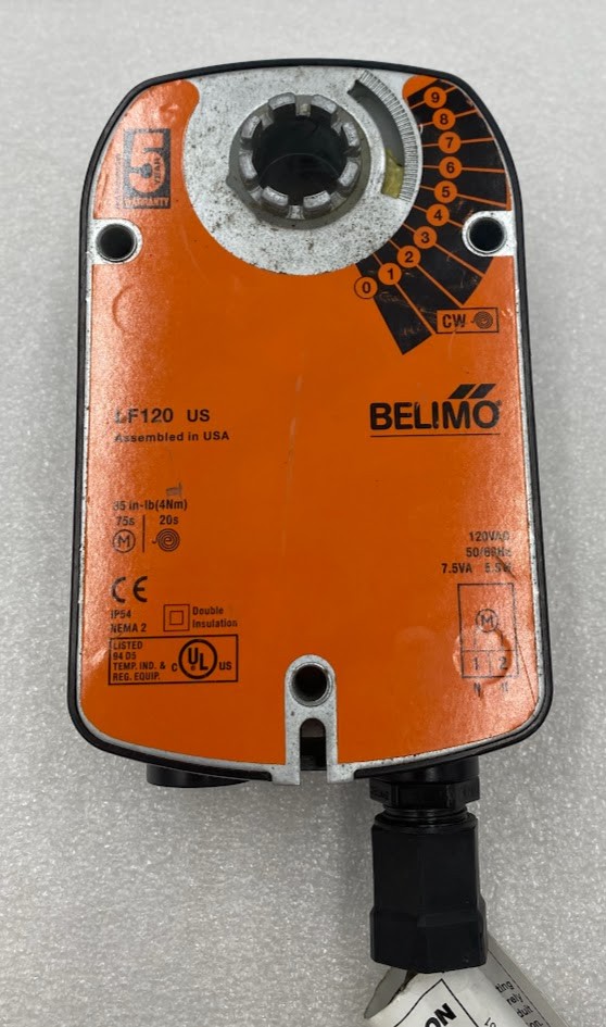 Belimo LF120 US Damper Actuator, 35 in-lb, 120VAC, Spring Return