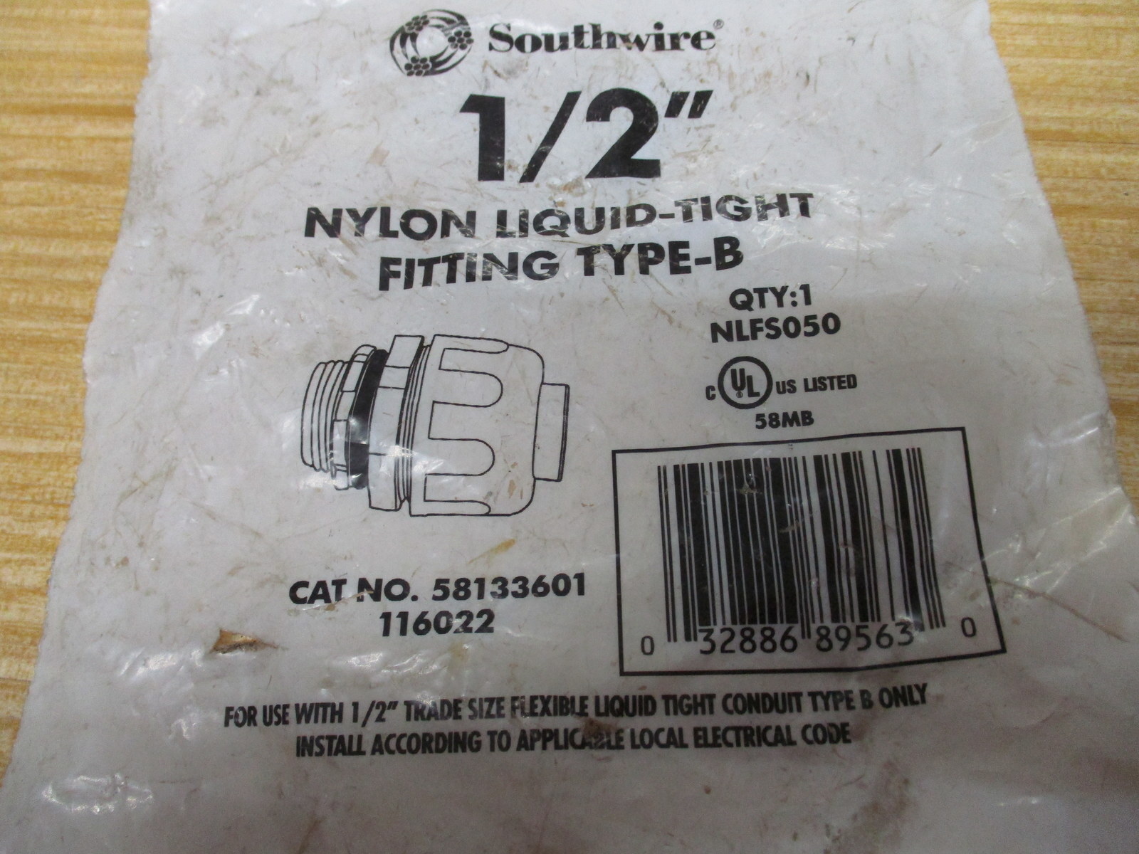 Southwire NLF5050 Nylon Liquid-Tight Fitting 1/2″