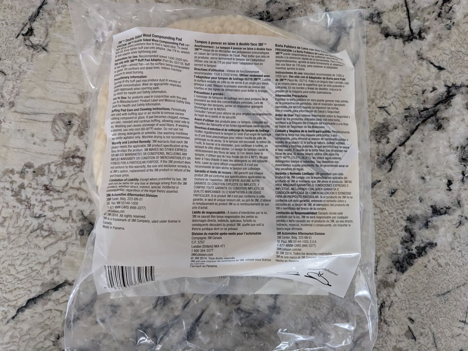 NEW 3M Wool Compounding Pad, 33280, 9 in, Double Sided, 6 per case (Case of 6)