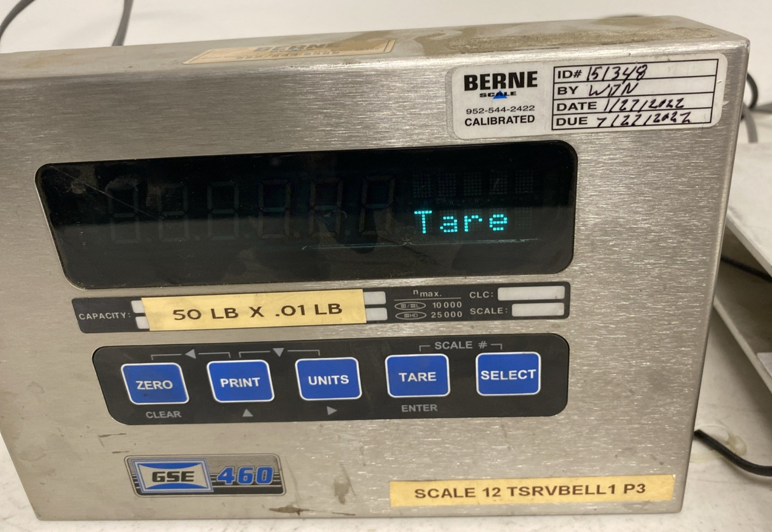 GSA Digital Weight Indicator Series 460 Scale Berne Calibrated 50lb Vishay