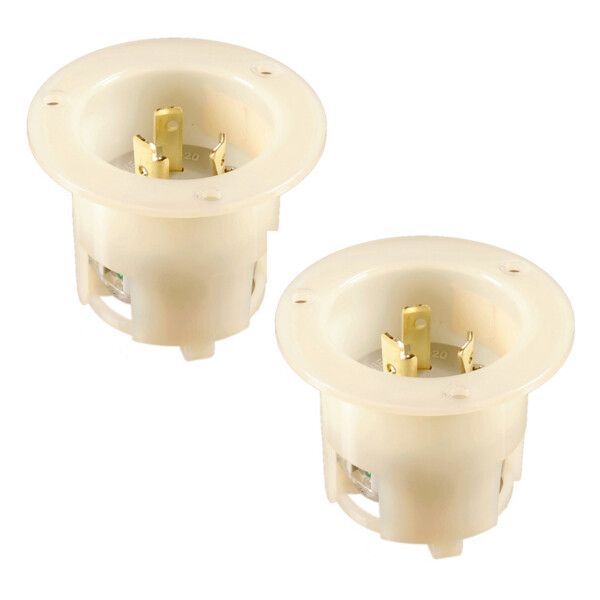 NEMA L6-20 Locking Flanged Inlet, 20A 250V AC, 2 Pole 3 Wire, cUL Listed