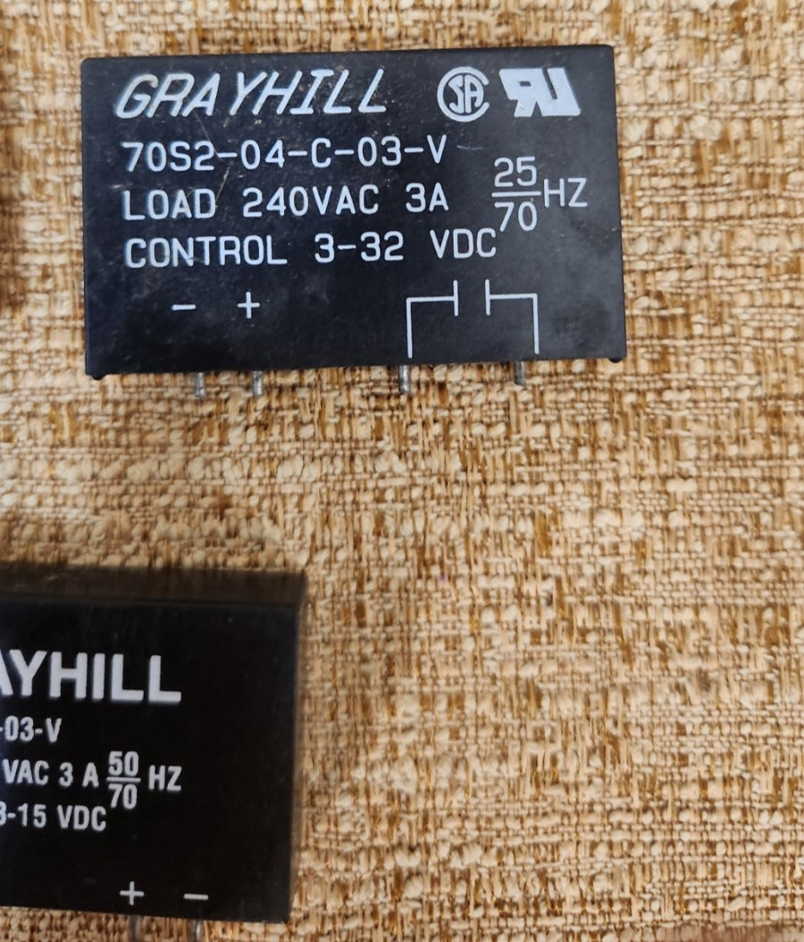 GRAYHILL 70S2 04 C 03 V -3A 240 VAC Relay Lot of 3 two control 3-32 and one 3-15