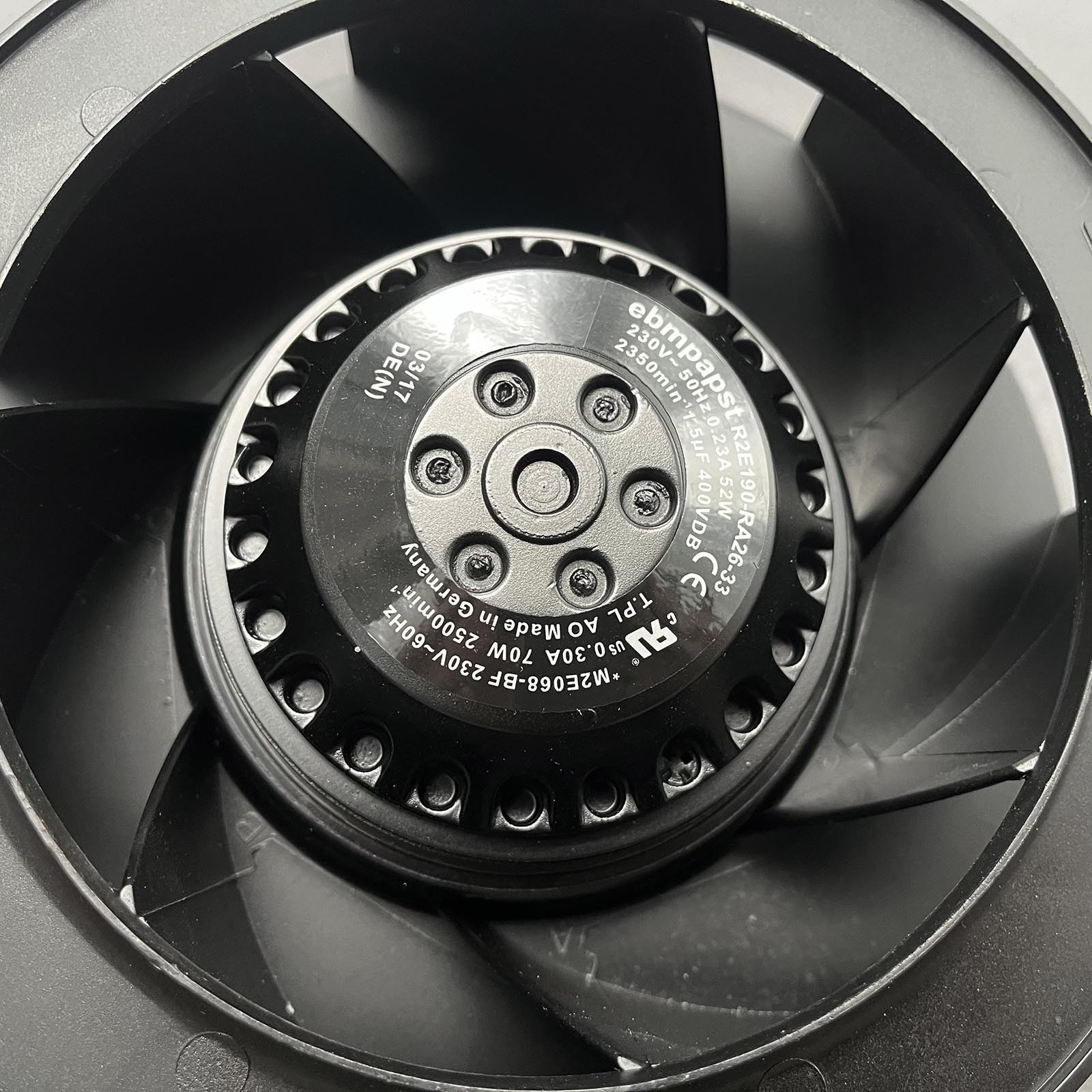 New Centrifugal Fan for R2E190-RA26-33