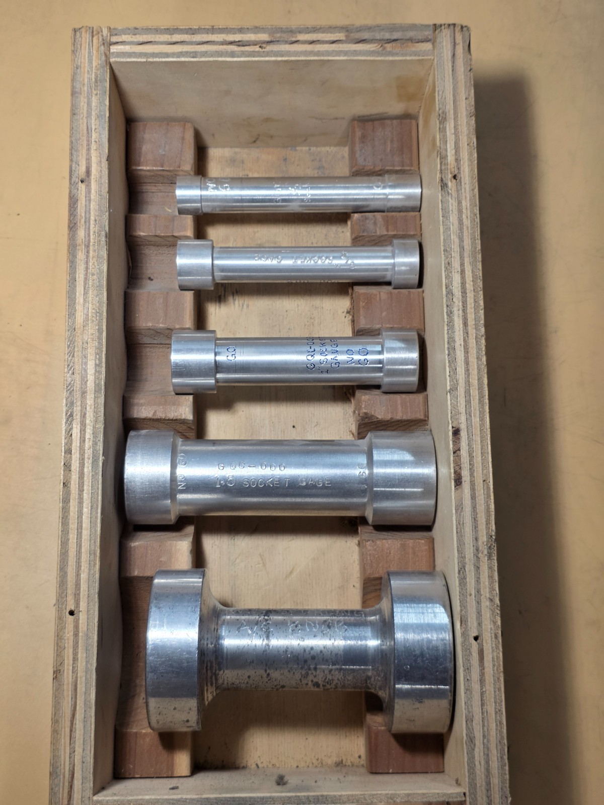 Go/No Go Socket Gage (Lot of 5) 1/2″, 3/4″, 1″, 1.5″, 2.5″ PLEASE SEE PICS