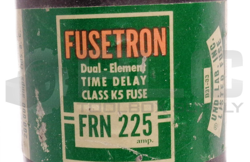 LOT OF 2 BUSSMANN FRN 225 DUAL ELEMENT TIME DELAY FUSES 250V