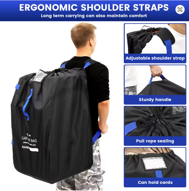 Baby Stroller Storage Bag Universal Dust Waterproof Travel Shipper Pram Bag….